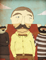 Mustache On My Mind greeting cards