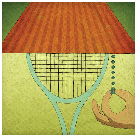 Editorial freelance Illustration - Tennis Magazine: Night Tennis detail © RAWTOASTDESIGN